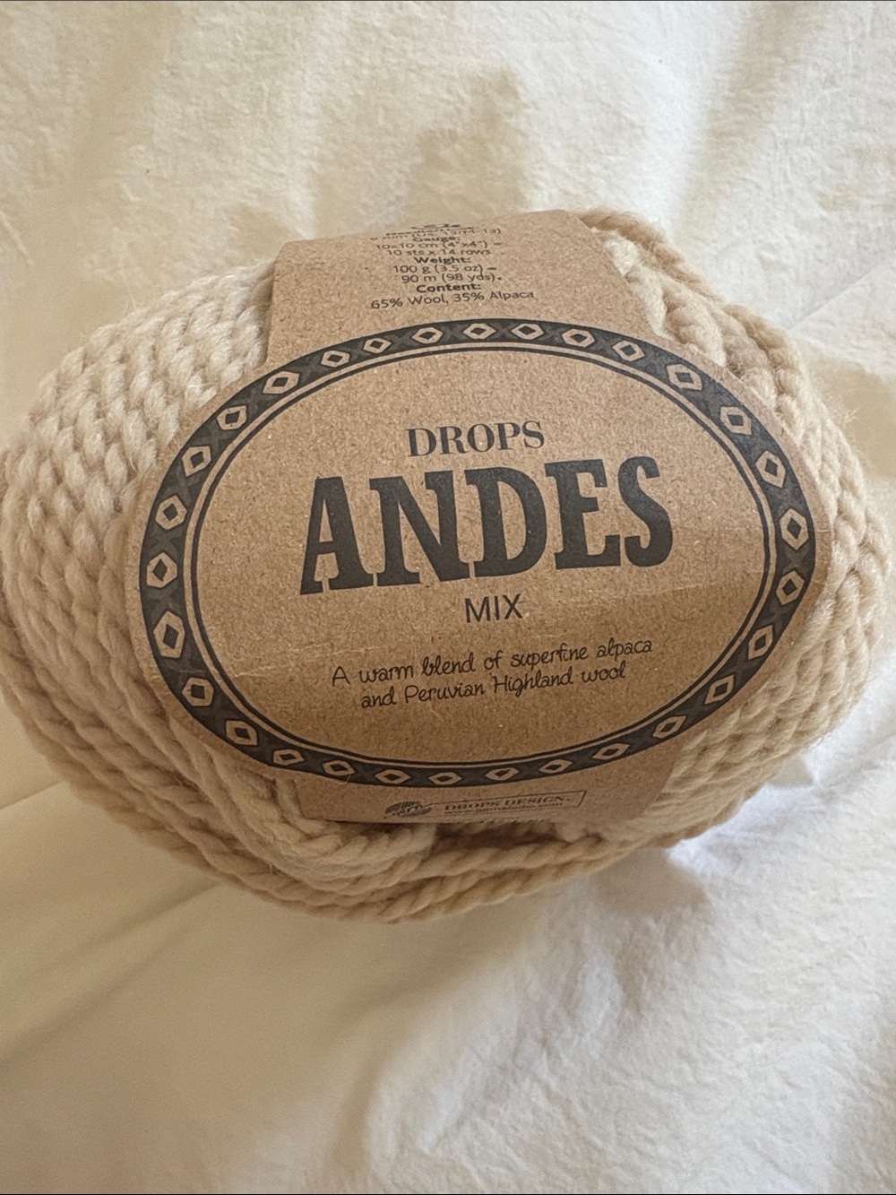 Drops Andes Mix Cream Alpaca & Wool Yarn - Soft Cream